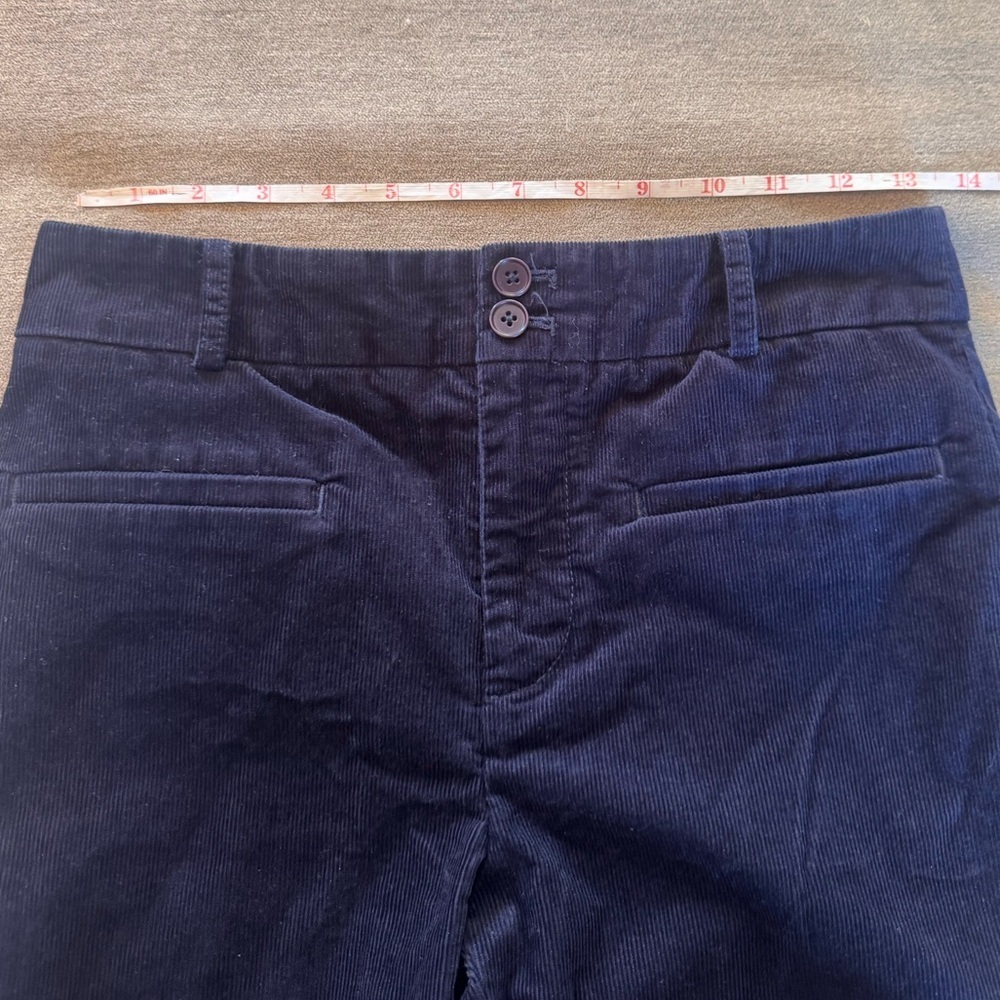 Anthropologie Navy Blue Corduroy Crop Pants - Picture 7 of 9